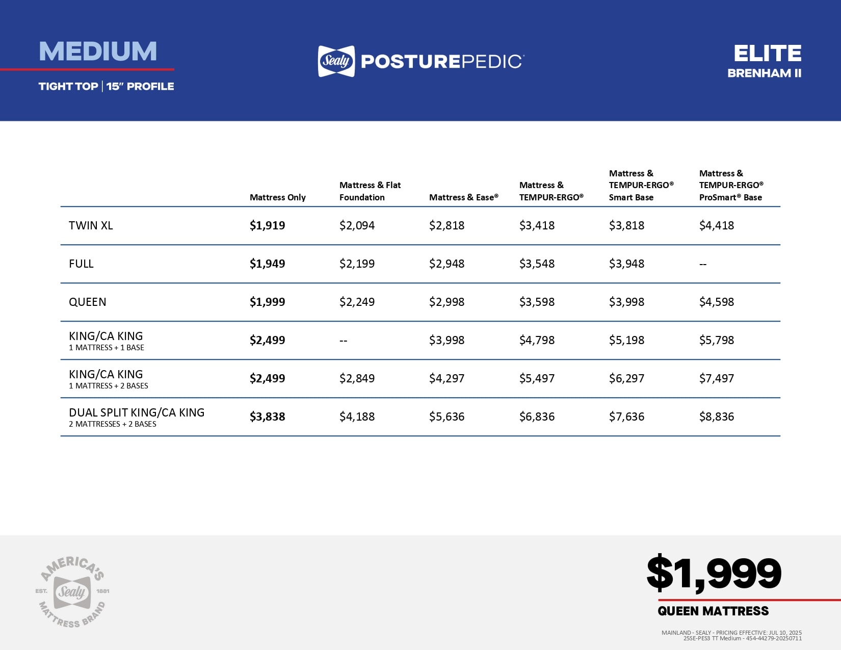 Brenham II Medium Tight Top Pricing