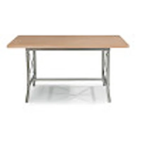 Contemporary Wood and Metal Dining Table