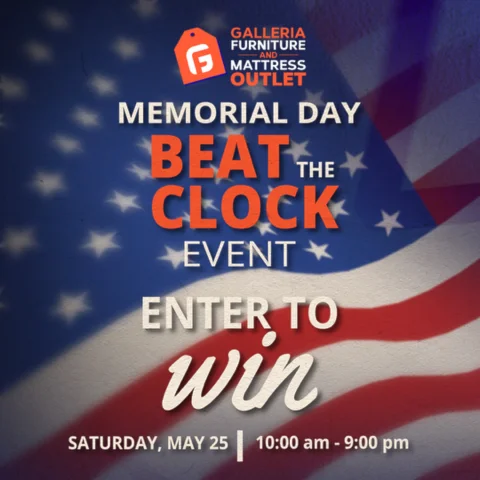 Memorial Day Beat the Clock Event Enter to Win Saturday, May 25 10am-9pm