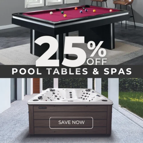 25% Off Pool Tables and Spas