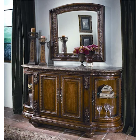 Spanish Styled Credenza and Mirror