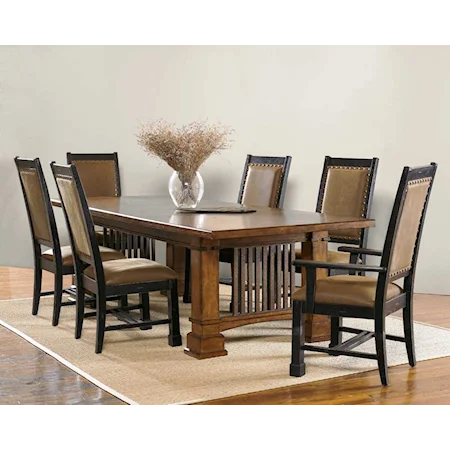 Rectangular Dining Table and Padded Chairs