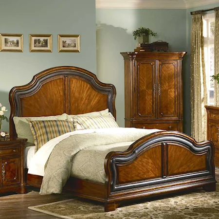 Queen-Size Serpentine Arched Panel Bed