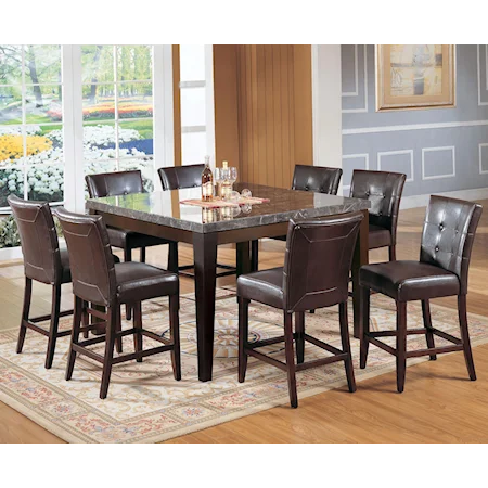 Canville Marble Top Counter Height Table Set