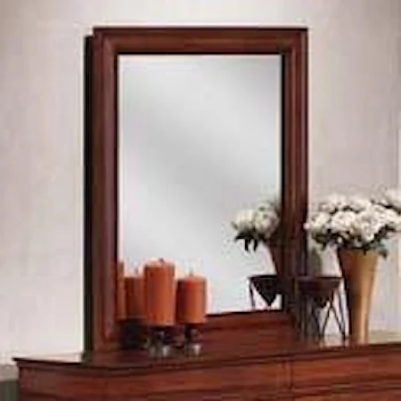 Rectangular Framed Dresser Mirror in Cherry Finish