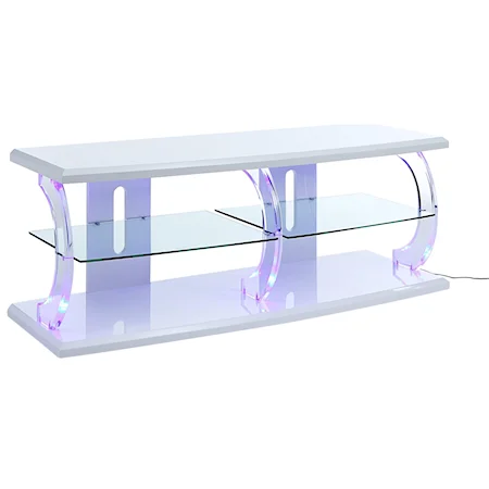 Contemporary TV Stand with LED Lighting