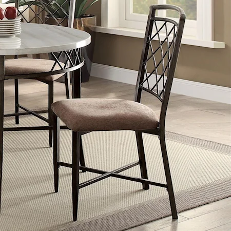 Set of 2 Metal Dining Side Chairs