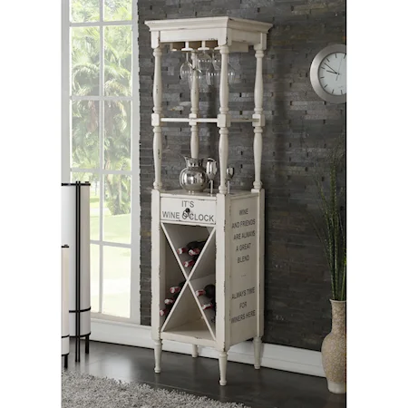 Wine Cabinet with Bottle and Glass Storage