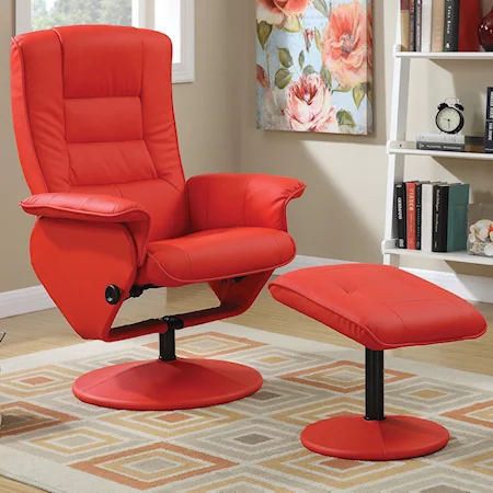 Contemporary Reclining Chair and Ottoman Set