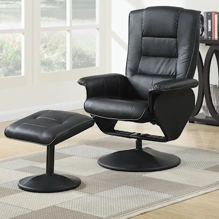 Contemporary Reclining Chair and Ottoman Set