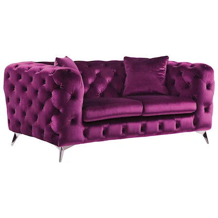 Glam Chesterfield-Style Loveseat