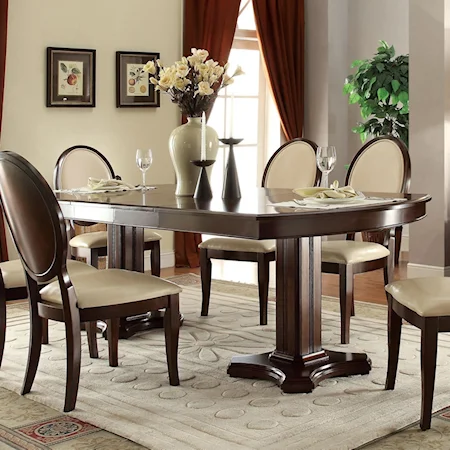 Transitional Dining Table with Two 14" Leaves
