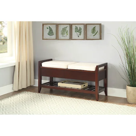 Accent Bench with Lower Shelf