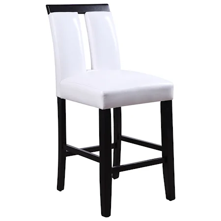 Set of 2 White Faux Leather Counter Height Chairs