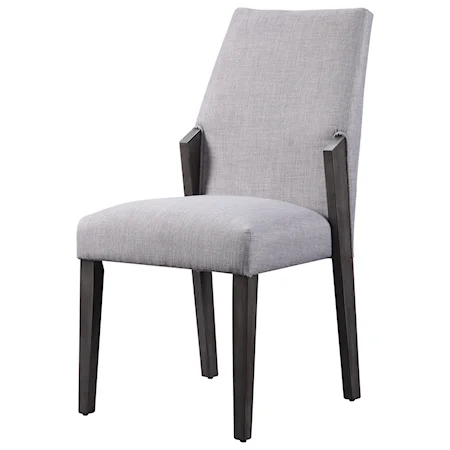 Set of 2 Gray Fabric Side Chairs
