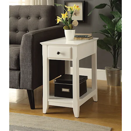 Transitional End Table with Top Drawer