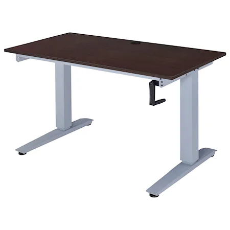 Contemporary Desk with Adjustable Height Manual Lift