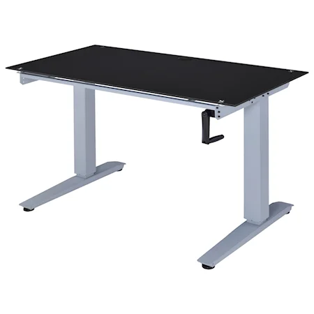 Contemporary Desk with Adjustable Height Manual Lift