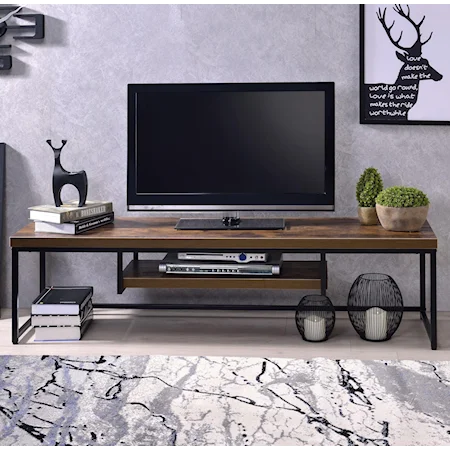 Contemporary TV Stand with Metal Base