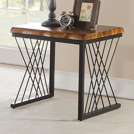 Modern Rustic End Table with Live Edge
