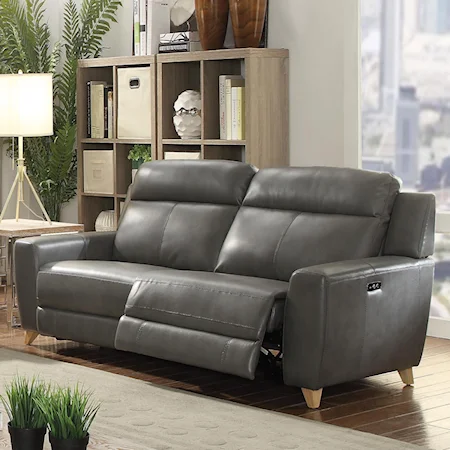 Contemporary Power Reclining Sofa with USB Charging Ports