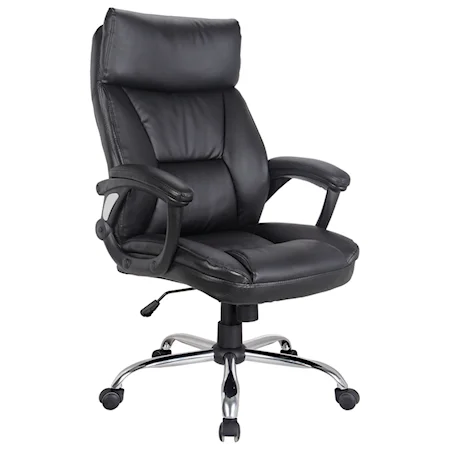 Executive Office Chair in Black Faux Leather