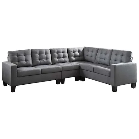 Contemporary Sectional Sofa with Tufted Back