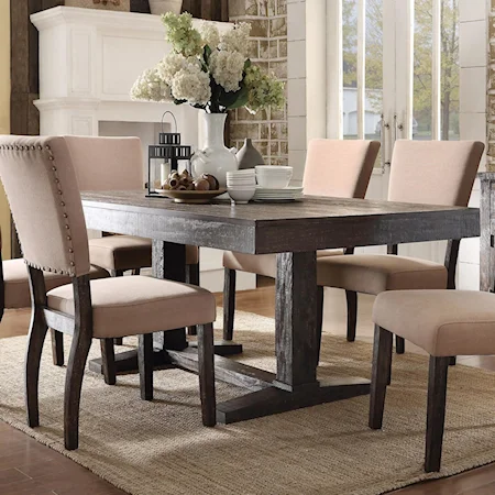 Transitional Trestle Dining Table