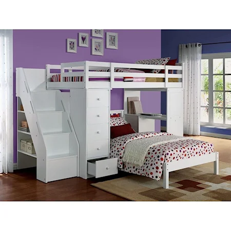 Twin Loft Bed with Twin Bed