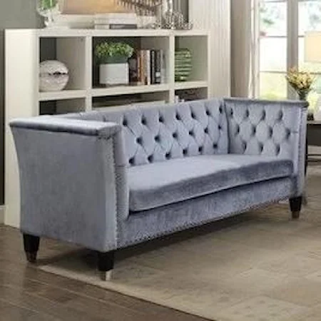Contemporary Button Tufted Loveseat