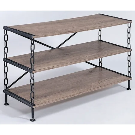 Industrial TV Stand with Shelving