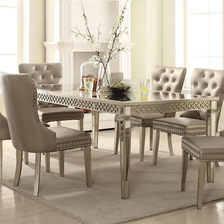 Glam Dining Table with Mirror Top