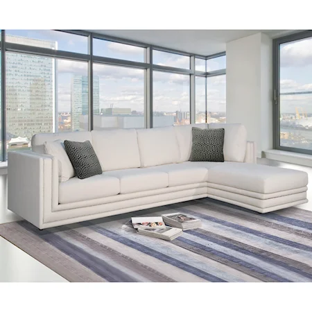 Contemporary Sectional Sofa w/Pillows