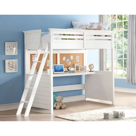 Twin Loft Bed with Desk