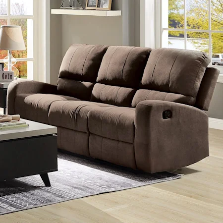 Contemporary Reclining Sofa with Vertical Stitching