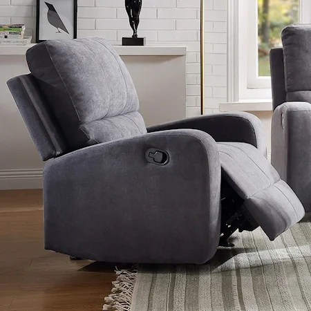 Contemporary Glider Recliner with Vertical Stitching