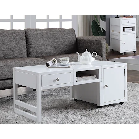 Contemporary Convertible Coffee Table with Storage