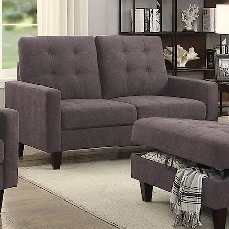 Contemporary Loveseat with Button Tufting