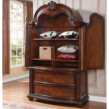 TV Armoire with Acanthus Leaf Detail