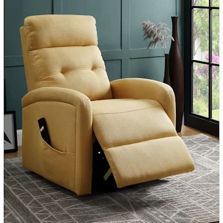 Yellow Contemporary Recliner with Power Lift