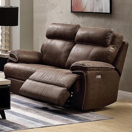 Contemporary Power Motion Loveseat with USB Charging