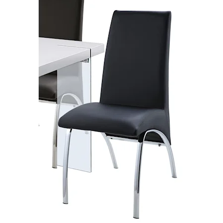 Contemporary Side Chair with Metal Legs (Set-2)