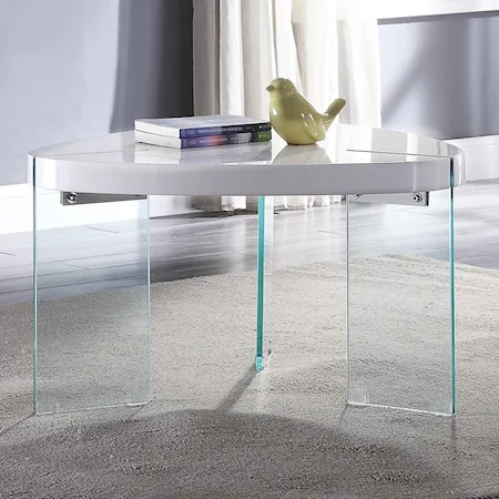 Contemporary Coffee Table with Glass Base