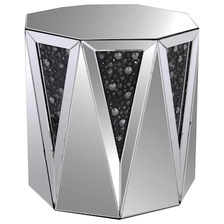 Glam End Table with Faux Gemstone Inlays