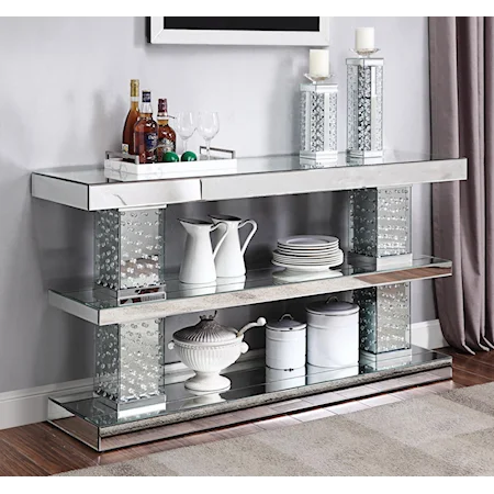 Glam Console Table with Faux Crystal Accents