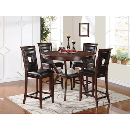 Contemporary Counter Height Dining Set with 4 Chairs