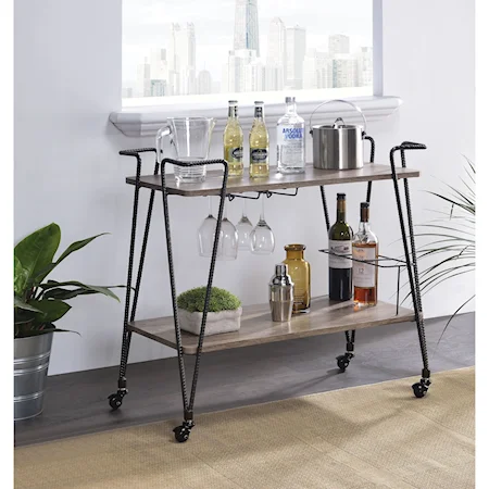 Serving Cart with Hairpin Style Legs