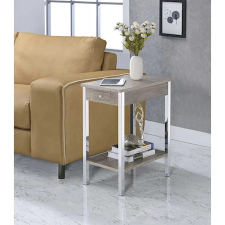 Glam Side Table with USB Dock