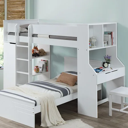 Twin Loft Bed with Desk