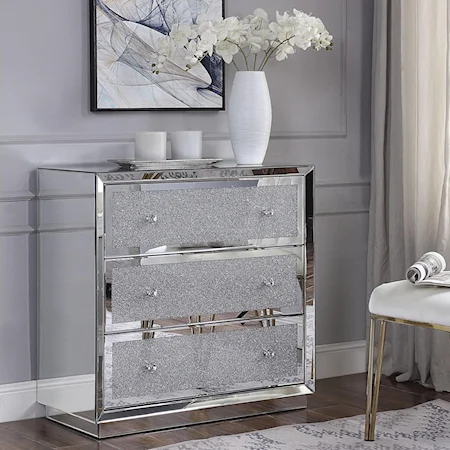 Console Table with Faux Crystal Drawer Fronts
